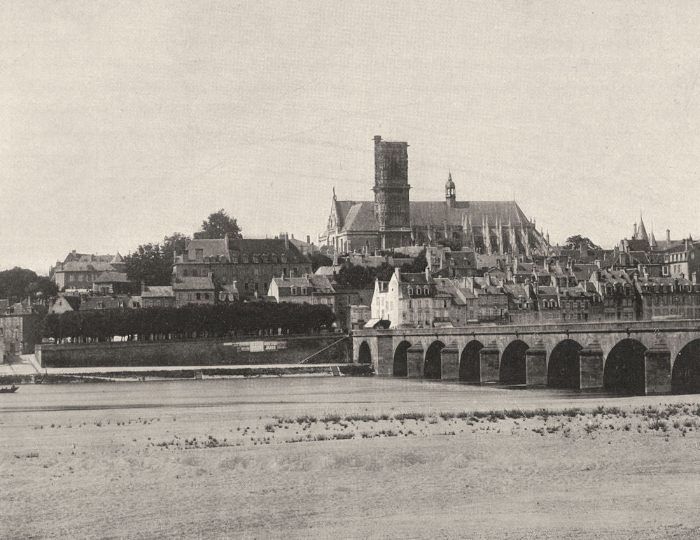 NIÈVRE. Nevers- Vue générale 1905 old antique vintage print picture